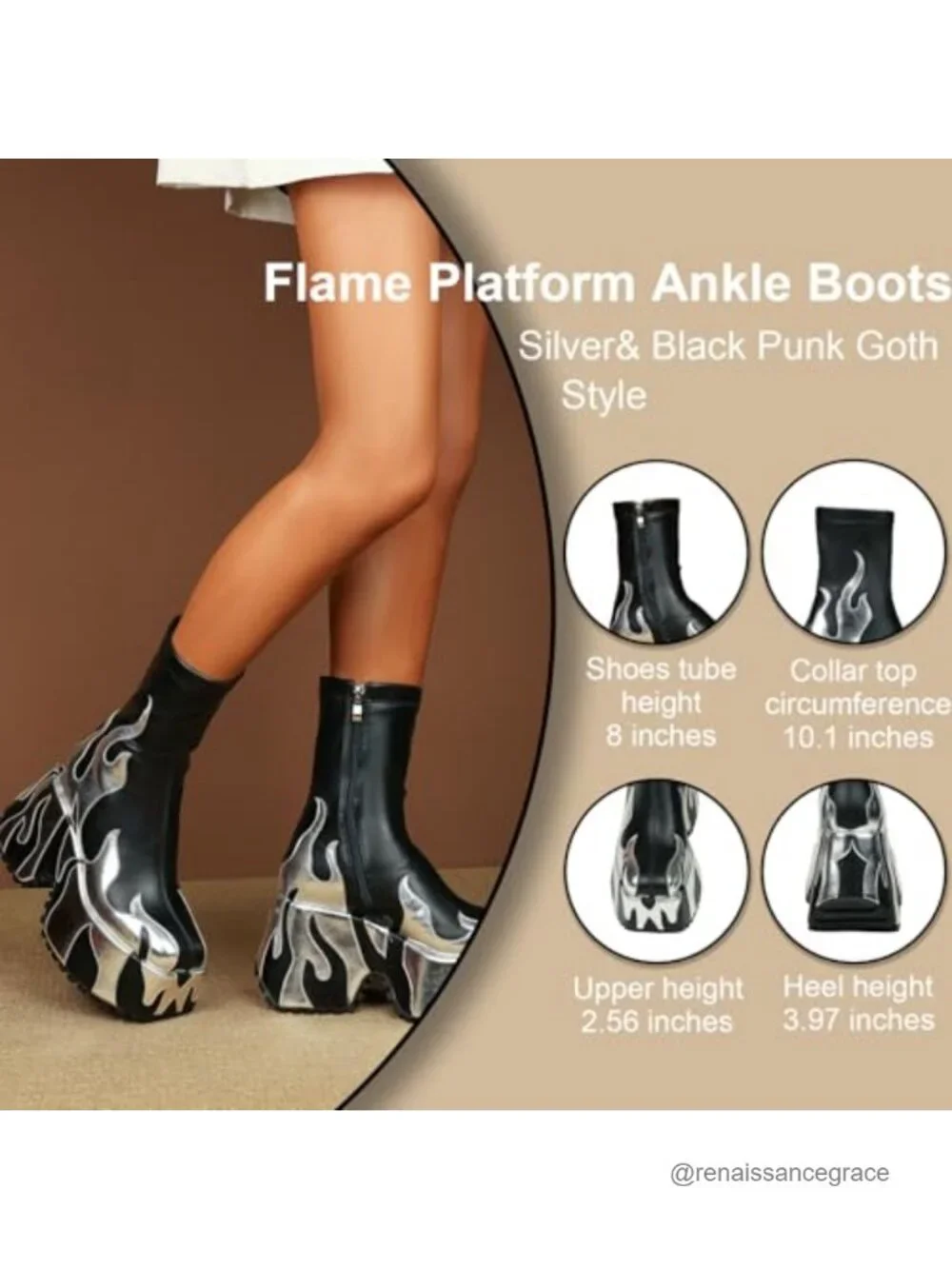 Faux Leather Chunky Sole Platform Ankle Boots